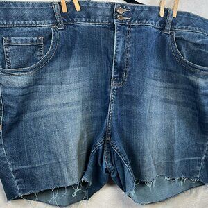 Lane Bryant Plus Size 22R/ Cut Off Jean Shorts 5pockets Boho Hippie Festival